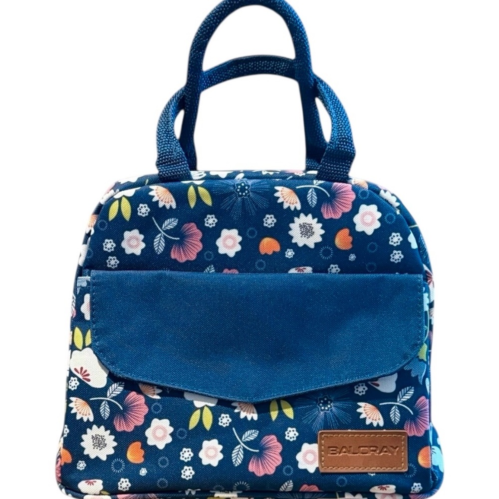 Baloray Floral Blue Women's Leak resistant Insulated Lunch Bag